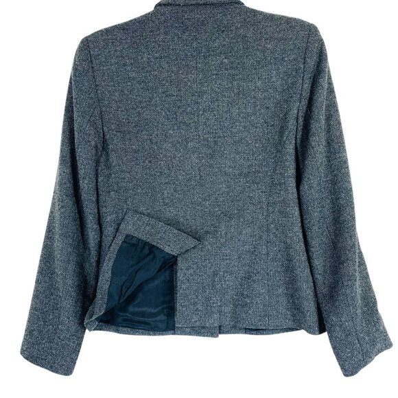 Tristan & Iseut blazer jacket wool blend- rayon grey tweed size small - Picture 8 of 15